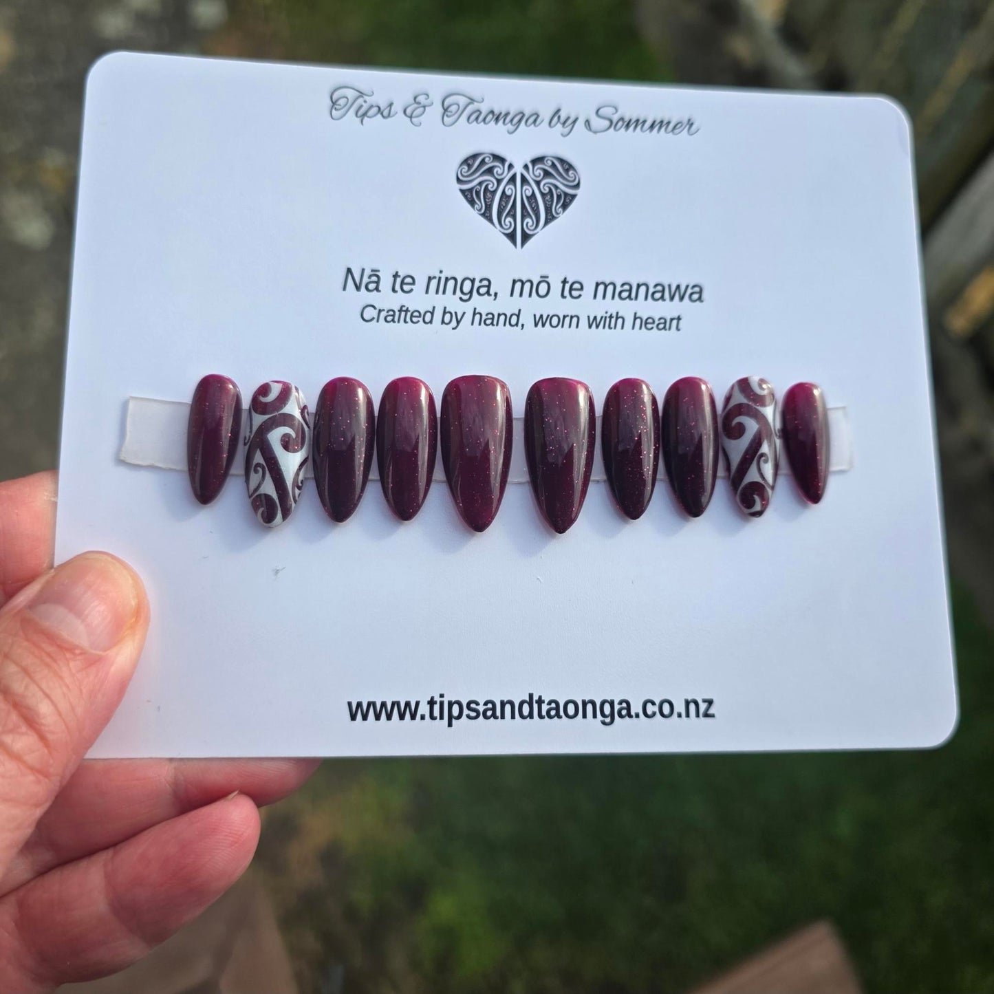 Maroon glitter | Nail set